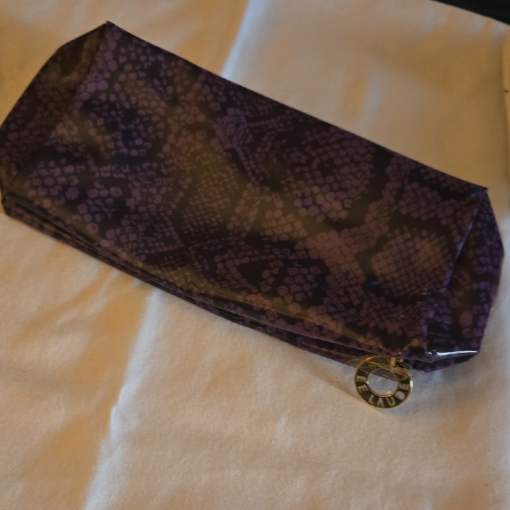 Estee Lauder Purple Patterned Cosmetic Bag